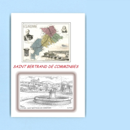 Cartes Postales impression Noir avec dpartement sur la ville de ST BERTRAND DE COMMINGES Titre : vue