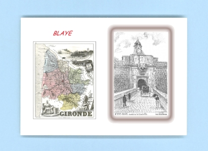 Cartes Postales impression Noir avec dpartement sur la ville de BLAYE Titre : entree de la citadelle