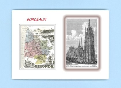 Cartes Postales impression Noir avec dpartement sur la ville de BORDEAUX Titre : st andre