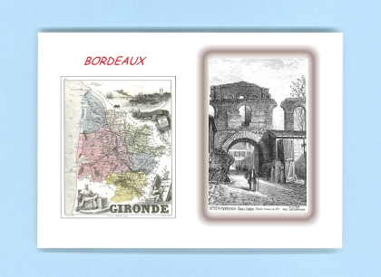 Cartes Postales impression Noir avec dpartement sur la ville de BORDEAUX Titre : palais galien