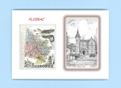 Cartes Postales impression Noir avec dpartement sur la ville de FLOIRAC Titre : chateau ledoux