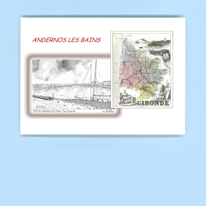 Cartes Postales impression Noir avec dpartement sur la ville de ANDERNOS LES BAINS Titre : port ostreicole