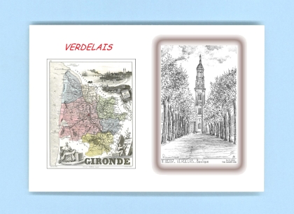 Cartes Postales impression Noir avec dpartement sur la ville de VERDELAIS Titre : basilique