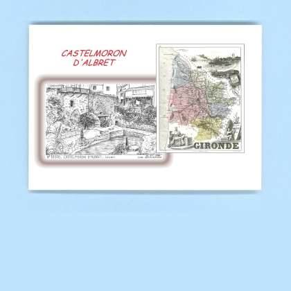 Cartes Postales impression Noir avec dpartement sur la ville de CASTELMORON D ALBRET Titre : lavoir
