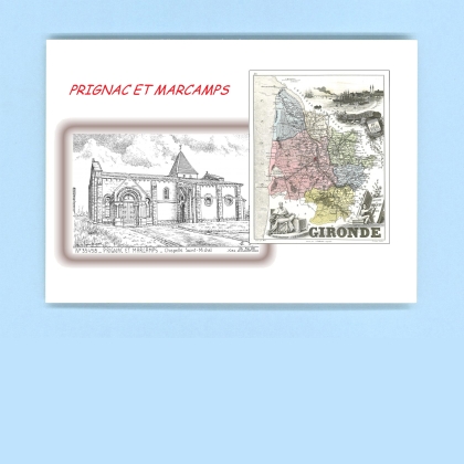 Cartes Postales impression Noir avec dpartement sur la ville de PRIGNAC ET MARCAMPS Titre : chapelle st michel