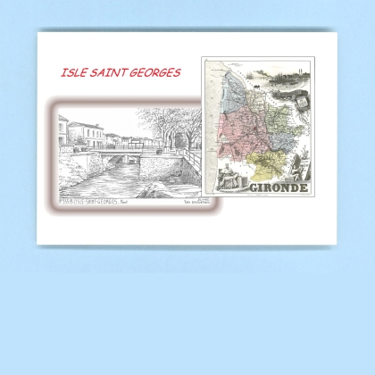 Cartes Postales impression Noir avec dpartement sur la ville de ISLE ST GEORGES Titre : pont
