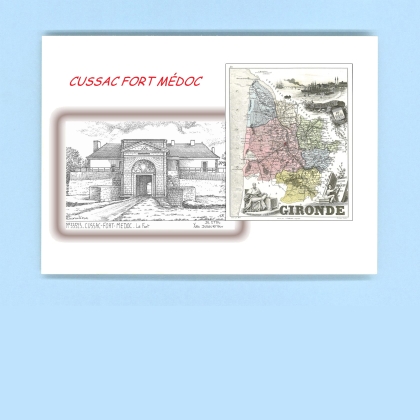 Cartes Postales impression Noir avec dpartement sur la ville de CUSSAC FORT MEDOC Titre : le fort