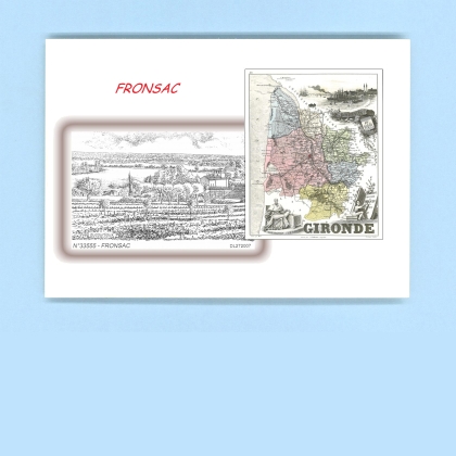 Cartes Postales impression Noir avec dpartement sur la ville de FRONSAC Titre : vue