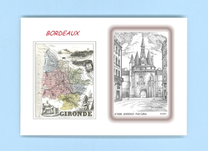 Cartes Postales impression Noir avec dpartement sur la ville de BORDEAUX Titre : porte cailhau