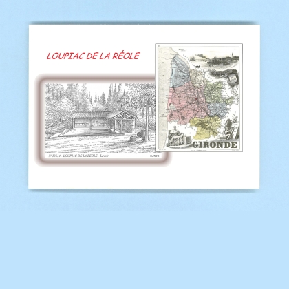 Cartes Postales impression Noir avec dpartement sur la ville de LOUPIAC DE LA REOLE Titre : lavoir