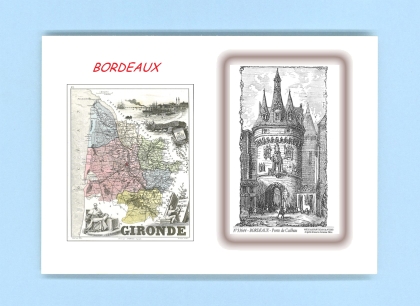 Cartes Postales impression Noir avec dpartement sur la ville de BORDEAUX Titre : porte de cailhau