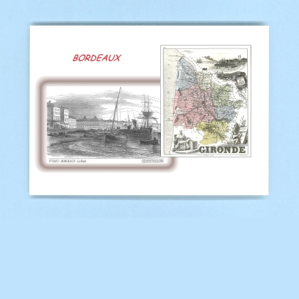 Cartes Postales impression Noir avec dpartement sur la ville de BORDEAUX Titre : la rade