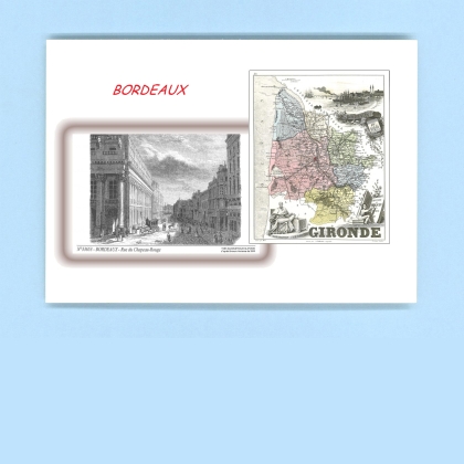 Cartes Postales impression Noir avec dpartement sur la ville de BORDEAUX Titre : rue du chapeaurouge