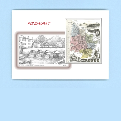 Cartes Postales impression Noir avec dpartement sur la ville de PONDAURAT Titre : pont des antonins