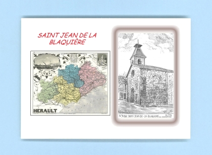 Cartes Postales impression Noir avec dpartement sur la ville de ST JEAN DE LA BLAQUIERE Titre : eglise
