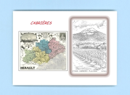 Cartes Postales impression Noir avec dpartement sur la ville de CABRIERES Titre : pic de vissou