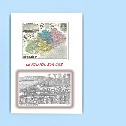 Cartes Postales impression Noir avec dpartement sur la ville de LE POUJOL SUR ORB Titre : vue