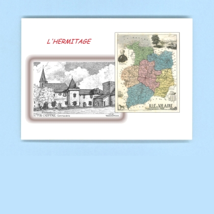 Cartes Postales impression Noir avec dpartement sur la ville de L HERMITAGE Titre : commanderie
