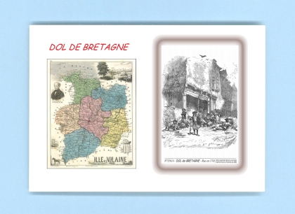 Cartes Postales impression Noir avec dpartement sur la ville de DOL DE BRETAGNE Titre : rue en 1793