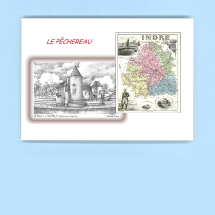 Cartes Postales impression Noir avec dpartement sur la ville de LE PECHEREAU Titre : mairie cht