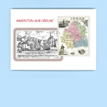 Cartes Postales impression Noir avec dpartement sur la ville de ARGENTON SUR CREUSE Titre : bords de la creuse au rabois