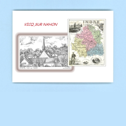 Cartes Postales impression Noir avec dpartement sur la ville de VICQ SUR NAHON Titre : vue