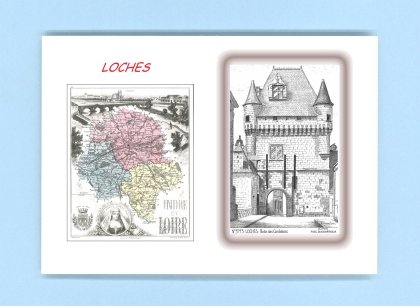 Cartes Postales impression Noir avec dpartement sur la ville de LOCHES Titre : porte des cordeliers