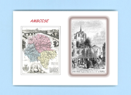 Cartes Postales impression Noir avec dpartement sur la ville de AMBOISE Titre : chapelle du chateau
