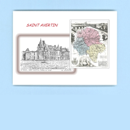 Cartes Postales impression Noir avec dpartement sur la ville de ST AVERTIN Titre : chateau de cange