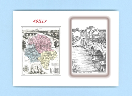 Cartes Postales impression Noir avec dpartement sur la ville de ABILLY Titre : pont sur la claise