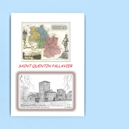 Cartes Postales impression Noir avec dpartement sur la ville de ST QUENTIN FALLAVIER Titre : ferme des allinges