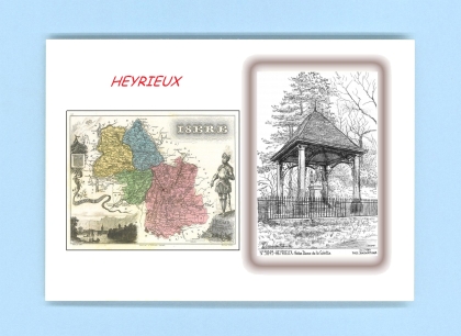 Cartes Postales impression Noir avec dpartement sur la ville de HEYRIEUX Titre : notre dame de la salette