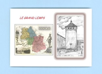 Cartes Postales impression Noir avec dpartement sur la ville de LE GRAND LEMPS Titre : beffroi