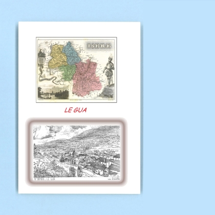 Cartes Postales impression Noir avec dpartement sur la ville de LE GUA Titre : vue