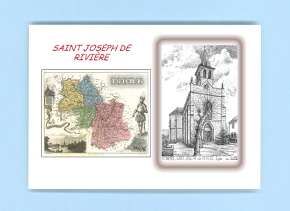 Cartes Postales impression Noir avec dpartement sur la ville de ST JOSEPH DE RIVIERE Titre : eglise