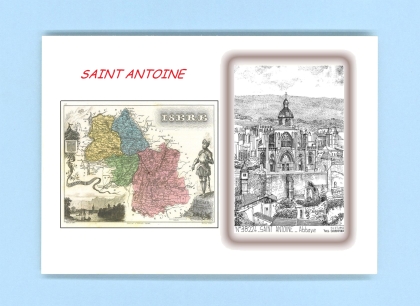 Cartes Postales impression Noir avec dpartement sur la ville de ST ANTOINE Titre : abbaye