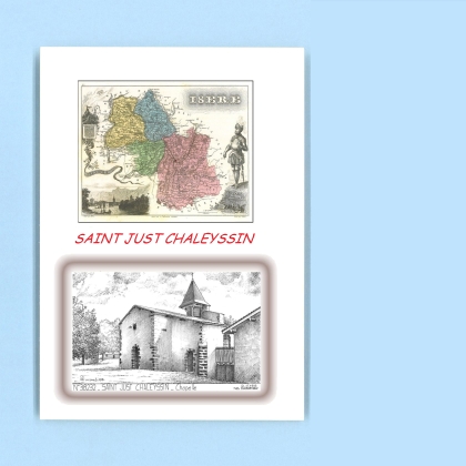 Cartes Postales impression Noir avec dpartement sur la ville de ST JUST CHALEYSSIN Titre : chapelle