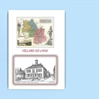 Cartes Postales impression Noir avec dpartement sur la ville de VILLARD DE LANS Titre : maison du patrimoine