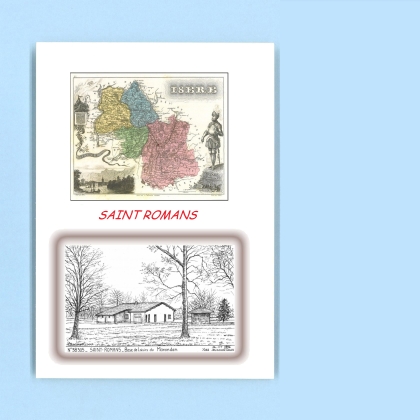 Cartes Postales impression Noir avec dpartement sur la ville de ST ROMANS Titre : base de loisirs du marandan