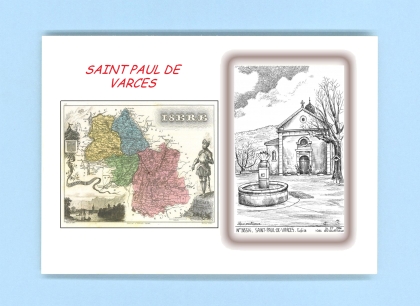 Cartes Postales impression Noir avec dpartement sur la ville de ST PAUL DE VARCES Titre : eglise