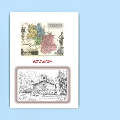 Cartes Postales impression Noir avec dpartement sur la ville de BONNEFIN Titre : chapelle