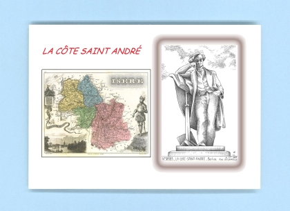 Cartes Postales impression Noir avec dpartement sur la ville de LA COTE ST ANDRE Titre : berlioz