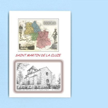 Cartes Postales impression Noir avec dpartement sur la ville de ST MARTIN DE LA CLUZE Titre : chapelle de paquier