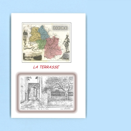 Cartes Postales impression Noir avec dpartement sur la ville de LA TERRASSE Titre : rue de la voute
