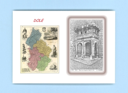 Cartes Postales impression Noir avec dpartement sur la ville de DOLE Titre : portail de la chapelle du coll