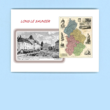 Cartes Postales impression Noir avec dpartement sur la ville de LONS LE SAUNIER Titre : vue