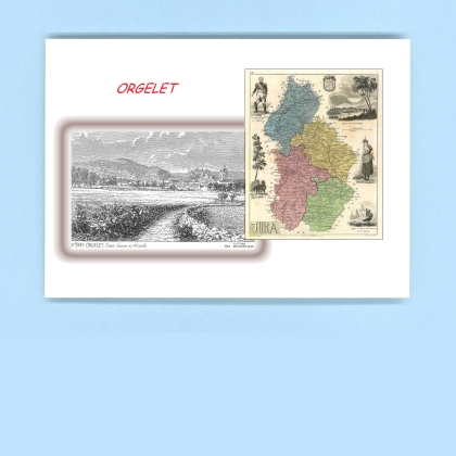 Cartes Postales impression Noir avec dpartement sur la ville de ORGELET Titre : vue