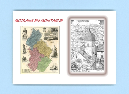 Cartes Postales impression Noir avec dpartement sur la ville de MOIRANS EN MONTAGNE Titre : eglise