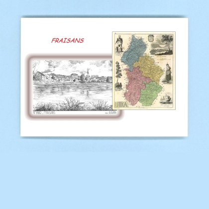 Cartes Postales impression Noir avec dpartement sur la ville de FRAISANS Titre : vue