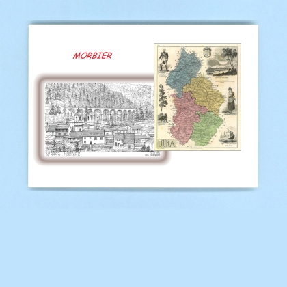Cartes Postales impression Noir avec dpartement sur la ville de MORBIER Titre : vue
